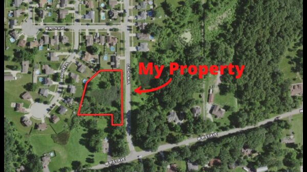 IN-LAK-TS0144-2.16 acres for sale in Crown Point, Indiana! No building here but lots of other possible uses!